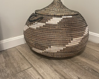 Laundry hamper decorative baskets handmade baskets African baskets home decor organic home decor neutral home decor neutral bedroom