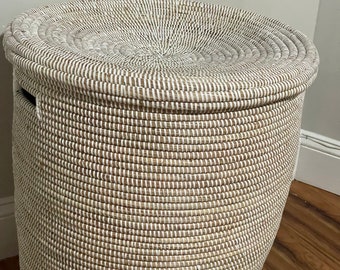 Laundry hamper decorative baskets handmade baskets African baskets home decor organic home decor neutral home decor neutral bedroom