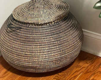 Laundry hamper decorative baskets handmade baskets African baskets home decor organic home decor neutral home decor neutral bedroom