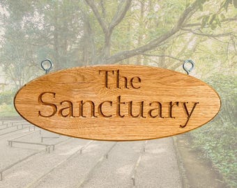 Oval Oak House Sign. Bespoke House Sign Handmade in Cornwall. Customisable text with a choice of finish and fixings. Sustainably sourced.