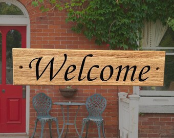 Custom Hand Painted Oak House Name Sign Handmade in Cornwall. Personalised sign with a choice of size and font.