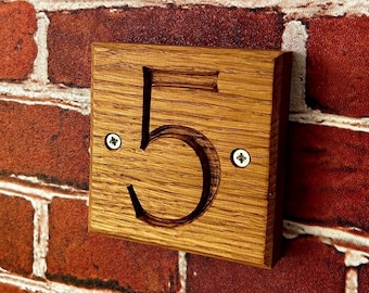 Wooden Door Numbers, Engraved House Number Plaque for Doors & Gates. Personalise your House Numbers with choice of text, font and fixings