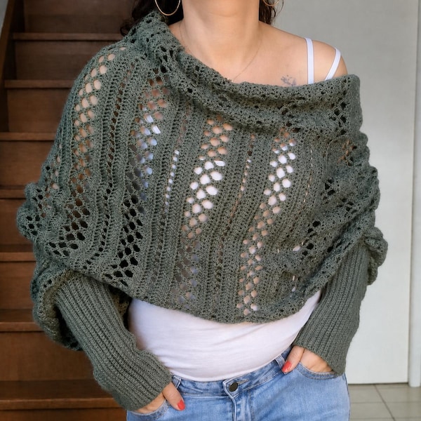 Crochet scarf sweater - Scarf Sweater Crochet Pattern PDF – FR & EN (us Terms)