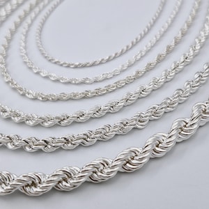 925 Sterling Silver Twisted Rope Chain Necklace - Unisex Jewelry