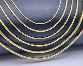 Sterling Silver Snake Chain Necklace: 925 Silver, 14k Gold Plated