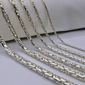Silver chain necklace, Round byzantine chain, Gift for him, 925 sterling solid silver, Byzantine  bracelet, King chain, Chain for men
