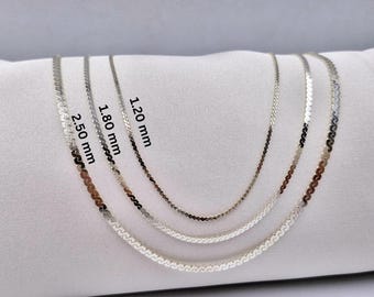 Silver Serpentine Thin Necklace, Silver Serpentine Chain, Silver Choker Chain, Dainty Silver Chain, Minimalist Silver Chain, Handmade Gift