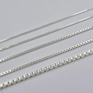 Sterling Silver Box Chain: Square Choker Chain for Pendants