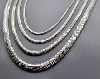 Sterlingzilveren visgraatketting: Italiaanse boho-sieraden