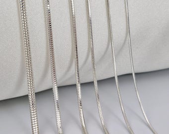 Sterling Silver Snake Chain Necklace: Elegant Unisex Pendant Chain