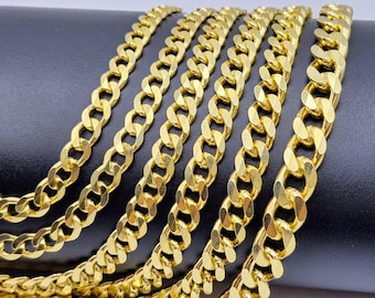 Handmade 14k Gold Plated Sterling Silver Curb Chain