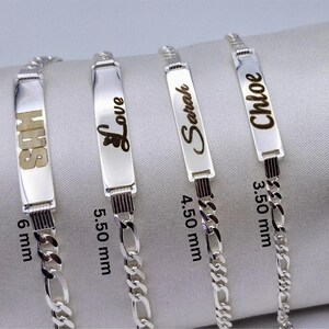 Bracelet prénom en argent sterling 925 pour enfants, bracelet personnalisé d'alerte médicale et d'identification, cadeau fait main, cadeau pour maman, cadeau pour papa,