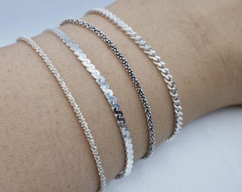 Handmade 925 Sterling Silver Bracelet: Minimalist Chain Jewelry