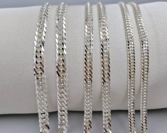 Handmade SilverChain, 925 Sterling Silver Curb Chain, Handmade Gift Jewelry,Thick Silver Chain, Chain for Birthday Gift, Christmas Gift