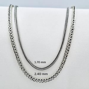 Silver Chain,Oxidized Foxtail Chain,925 Sterling Silver Chain,Handmade Silver Gift,Wheat Chain, Choker Pendant,Chain For Pendant, Boho Chain