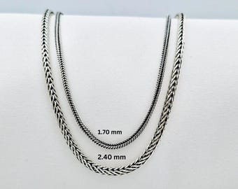 Oxidized Sterling Silver Foxtail Chain: Handmade Boho Pendant Chain