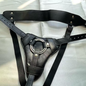 Leather Strap-On Harness for Pegging Strap-On Belt Sex Gift for Her