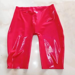 Latex Underwear for Men, Latex Fetish Panties, Double Zipper Latex Shorts