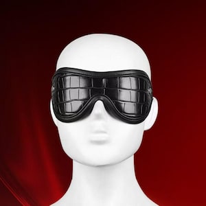 Genuine Black Leather Blindfold for Adults, Leather Mask for Sensory Play