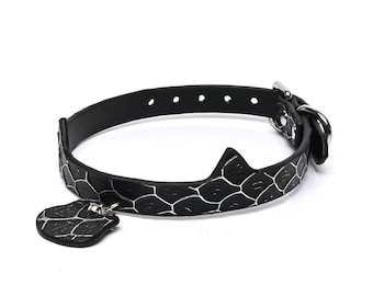 Halsband & Leine aus Echtleder im Set - Petplay Cosplay Choker für Frauen - Gothic Fantasy Accessoire