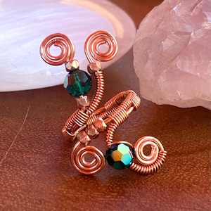 Fernling Coil Copper and Crystal Ring