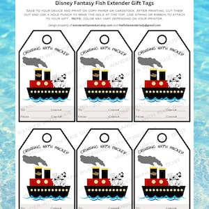 Disney Fantasy -Fish Extender Gift Tags for Disney Cruise Line