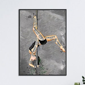 Pole Dance Painting, Beautiful Enough Smart Enough, Pole Dance Wall Hanging, Pole Dance Decoration, Gift For Pole Dancer, Pole Dancer Gift
