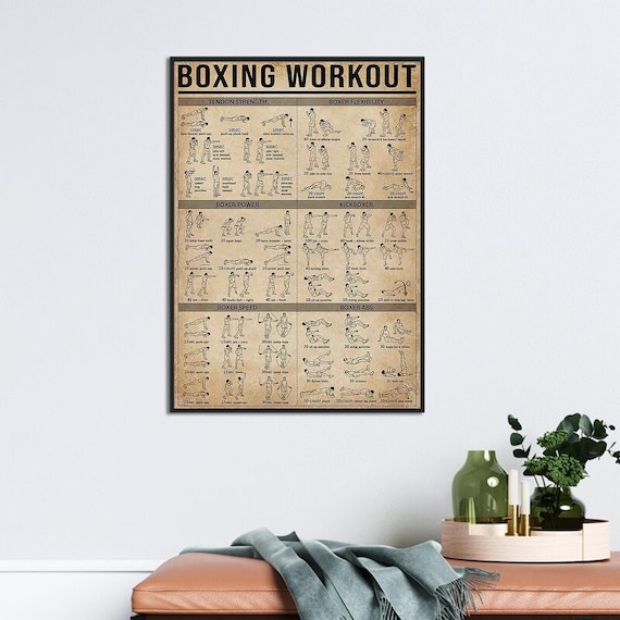 Boxing Work Out Knowledge, Kickboxer Art Print, Gift For Boxing Lover, Boxing Art Print, Boxing Fighting Techniques, Boxing Guide Poster