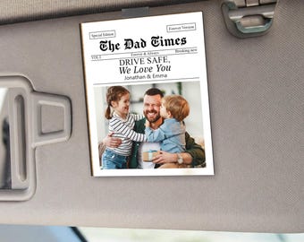Personalized The Dad Times Drive Safe We Love You Car Visor Clip, Dad Sun Visor Clip, Father's Day Gift For Him, Custom Husband Car Decor