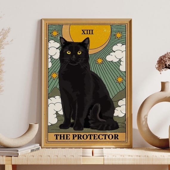 Dreacoss - Targa in metallo vintage con gatto nero, per cucire la