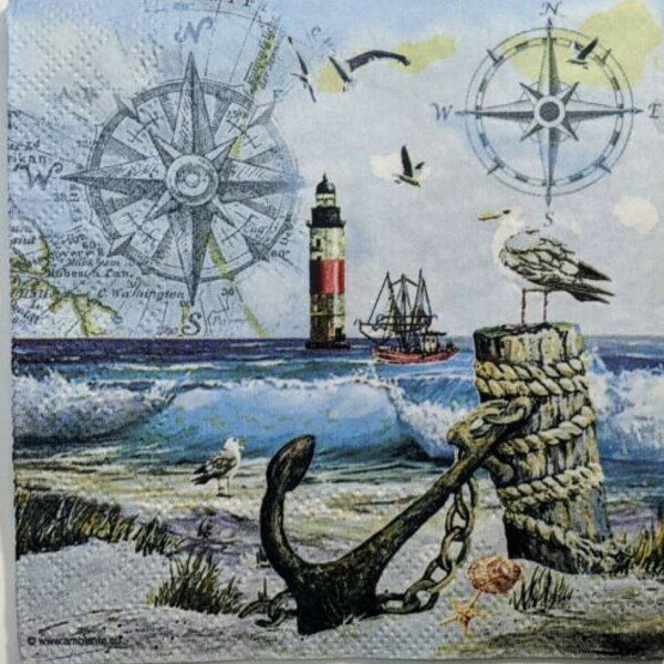 Lighthouse Napkins Etsy