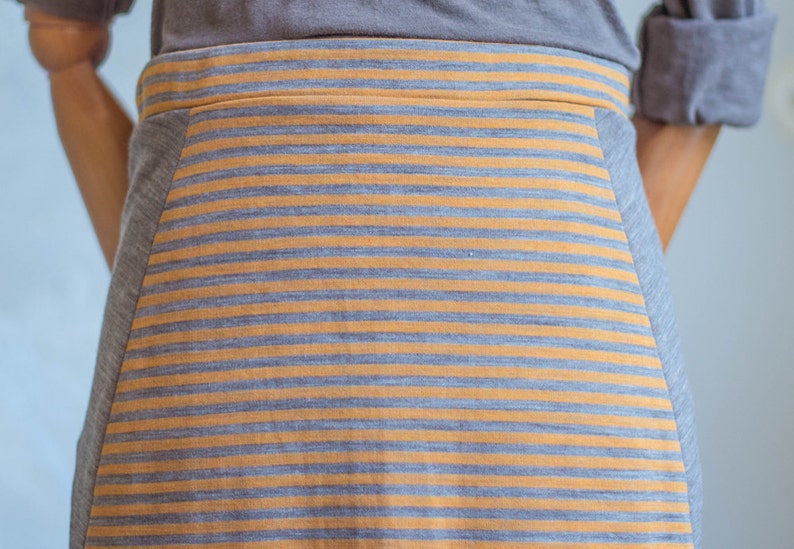 SALE HALF OFF HighLow hem women/'s skirt \u2022 gorgeous yellow /& bronze Japanese wool knit