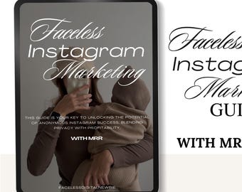 Faceless Instagram Marketing Guide, Canva Ebook Template with PLR & MRR (Instant Download)