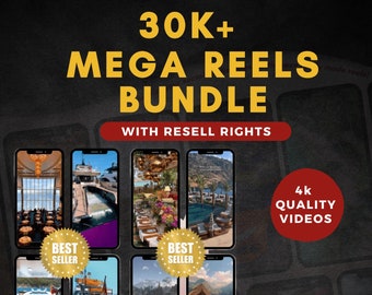 30k+ Viral Reels Bundle, PLR Faceless Reels, Aesthetic Reels, Resell Rights, MRR Content, Digital Product for Creators