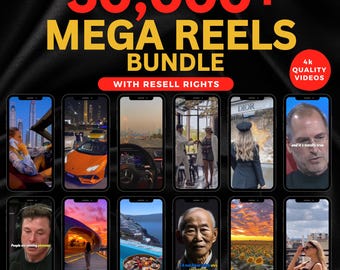 30,000+ Viral Faceless Reels, Mega Social Media Video Bundle, Done-for-You Instagram and TikTok Content, MRR, PLR