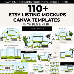 250 Canva Geräte Mockup Bundle Telefon Laptop Buch Digitale Vorlagen