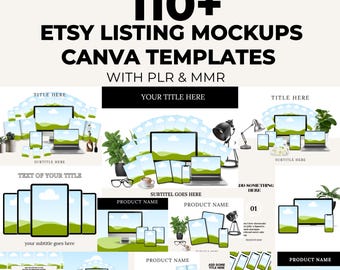 250 Canva Device Mockup Bundle Phone Laptop Book Digital Templates