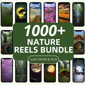 Pacchetto di oltre 1000 rulli di natura, rulli di video senza volto sulla natura, rulli e storie di Instagram, pacchetto di rulli, contenuti di marketing senza volto, Mrr Plr