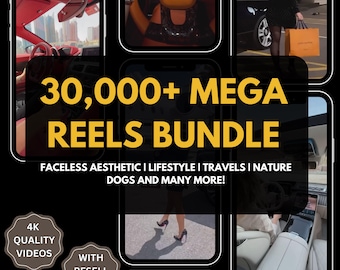 30,000+ Faceless Aesthetic Reels Bundle, Lifestyle, Travel, Nature, Pet, Boss Babe Viral Videos, PLR MRR Digital Download