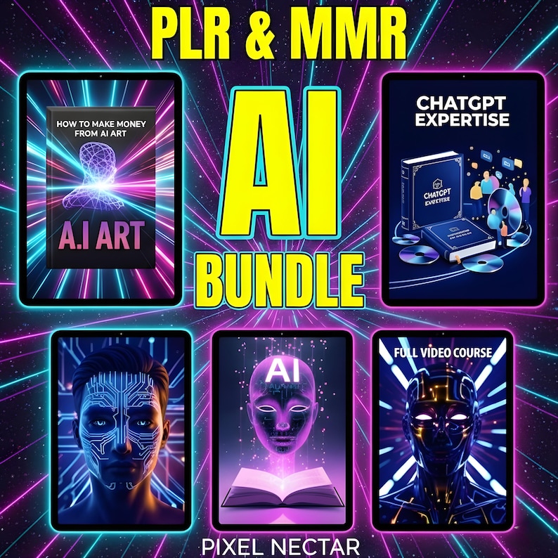 Paquete de IA, ebook PLR, curso de vídeo PLR, derechos de reventa, producto digital PLR, derechos maestros de reventa, MRR, descarga digital imagen 1