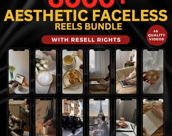 6000+ Aesthetic Faceless Reels & Stories, DFY Social Media Videos, Instagram Templates, PLR MRR, Digital Download