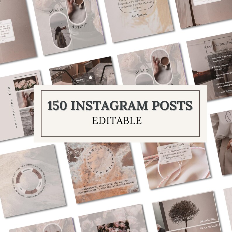 150 Instagram Templates, Editable Canva Social Media Posts & Stories ...