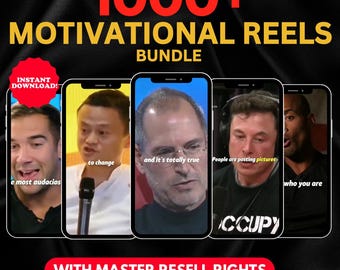 Paquete de más de 1000 reels motivacionales, videos virales sin rostro para redes sociales, Instagram, TikTok, PLR MRR, descarga digital
