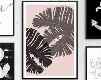 Palm Leaf Print, Tropical Leaves Poster, Tropical Prints, Tropical Wall Decor, Tropical Wall Art, Tropical Posters, Botanical Home Decor
