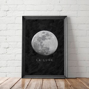 La Lune, Moon Poster, Wall Art, Full Moon Printable, Affiche Scandinave image 6