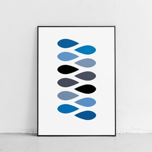 Mid Century Printable, Mid Century Poster, Mid Century Art Print, Mid Century Home Decor, Mid Century Modern Printable, Teardrops Printable