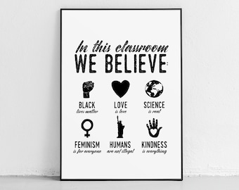 Leraar geschenken, leraar print, klaslokaal posters, protest afdrukbare, LGBTQ kunst aan de muur, klaslokaal kunst print, feministisch cadeau, pride poster