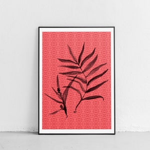 Tropical Leaf Printable, Tropical Leaf Art Print, Tropical Leaf Wall Art, Boho Wall Decor, Boho Wall Art, Boho Print, Bohemian Print