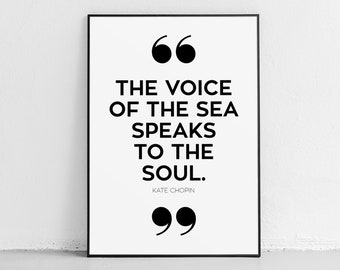 Literary Art Print, Kate Chopin, Sea Quote, Printable