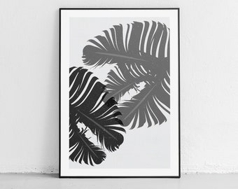 Tropical Print, Tropical Printable, Tropical Wall Decor, Tropical Wall Art, Palm Print, Modern Print, Leaf Print, Plant Print